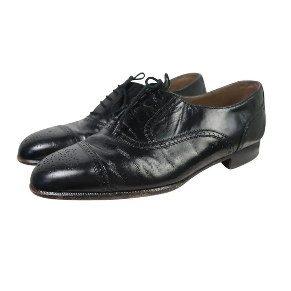 Bally of Switzerland Men's Black Leather Lace-Up Loafers Dress Shoes 8